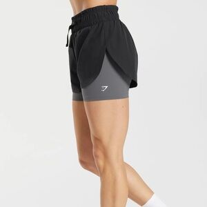 Gymshark Women's Black and Gray Athletic Shorts